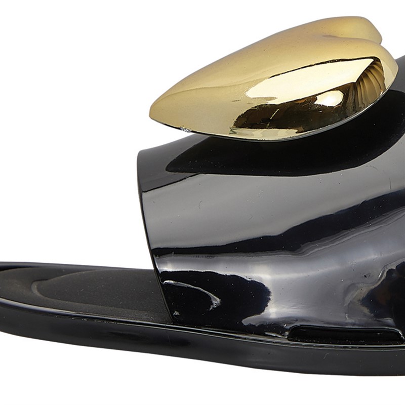 KRUSH Womens Heart Sliders Black