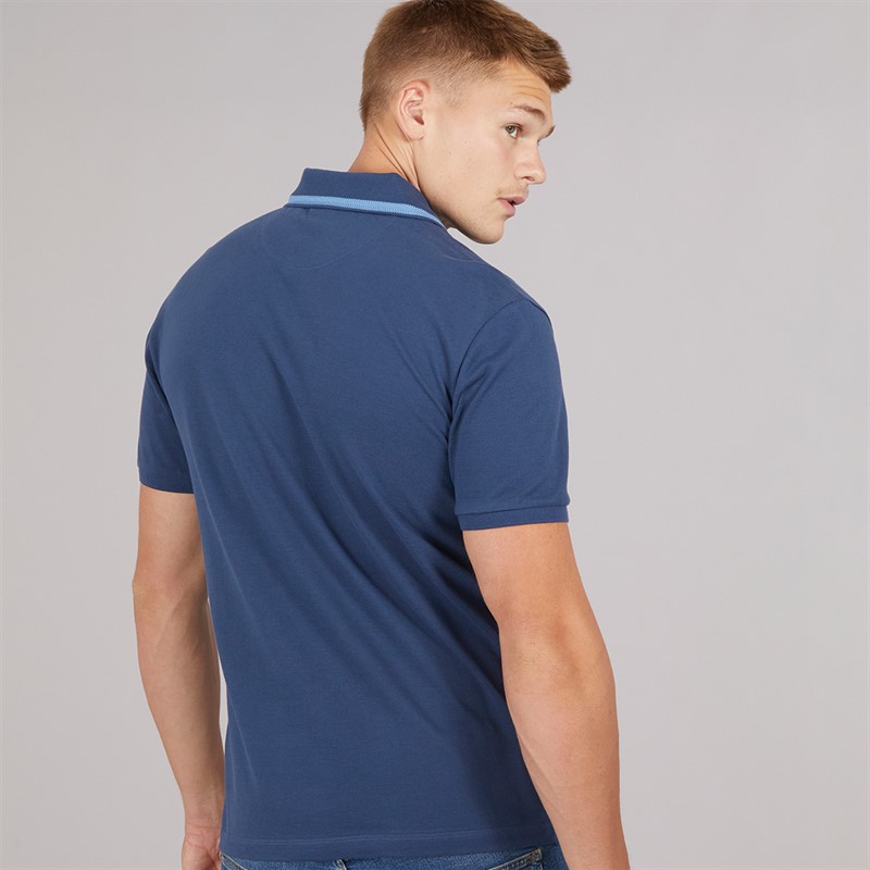 Scotch & Soda Mens Pique Short Sleeve Polo Shirt Navy