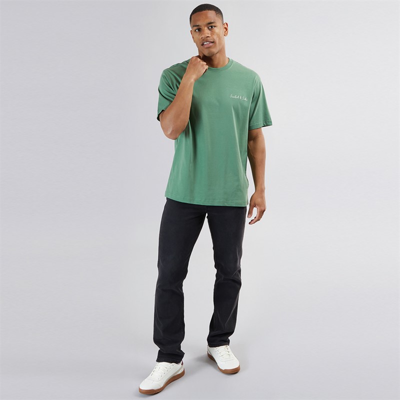 Scotch & Soda Mens Short Sleeve Graphic T-Shirt Medium Green