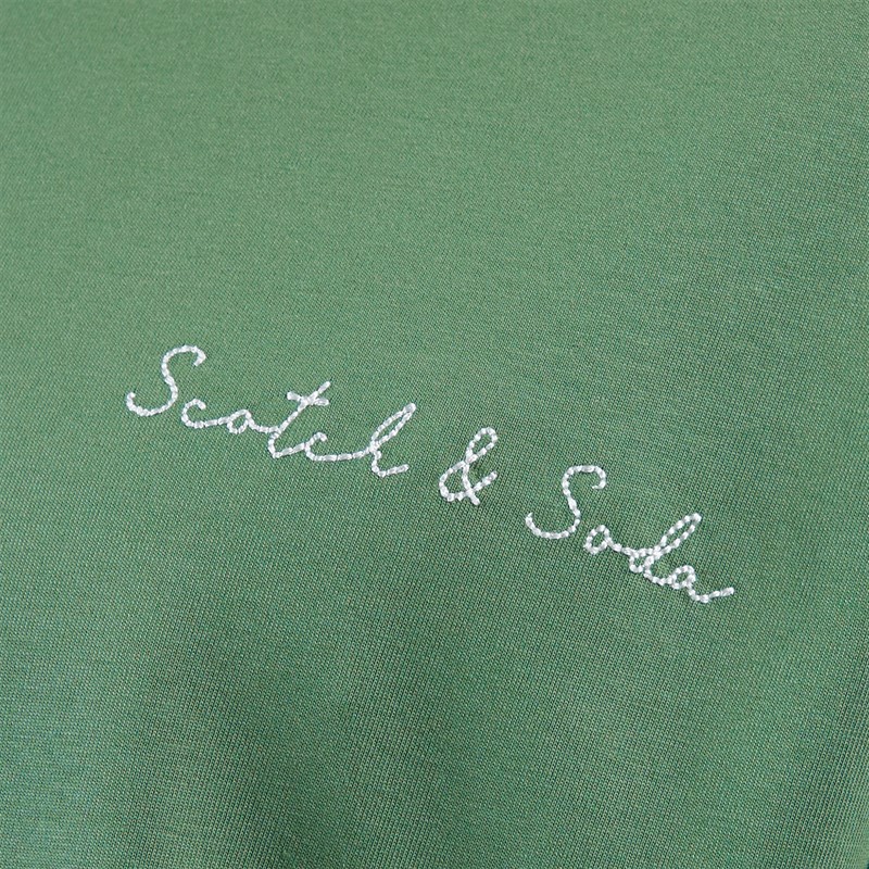 Scotch & Soda Mens Short Sleeve Graphic T-Shirt Medium Green