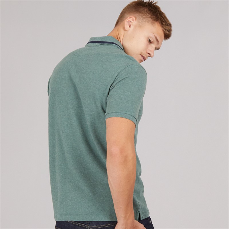 Scotch & Soda Mens Pique Short Sleeve Polo Shirt Khaki Green