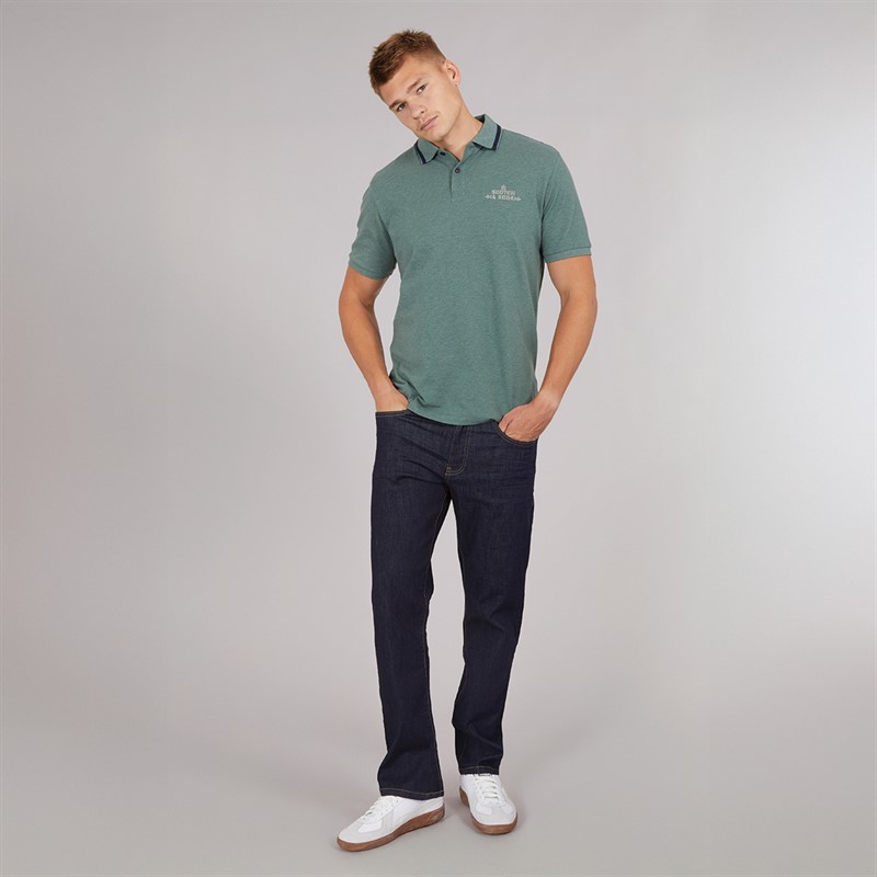 Scotch & Soda Mens Pique Short Sleeve Polo Shirt Khaki Green