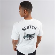 Scotch & Soda Mens Short Sleeve Graphic T-Shirt Light Beige