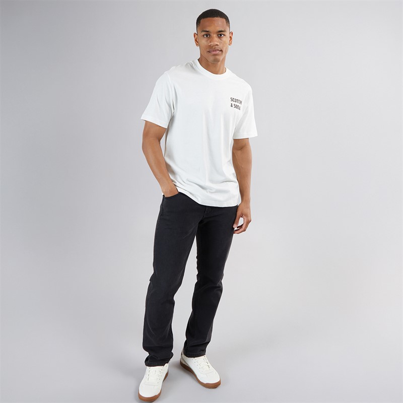 Scotch & Soda Mens Short Sleeve Graphic T-Shirt Light Beige