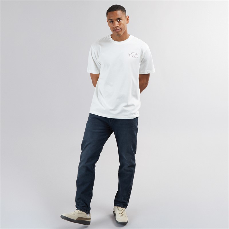 Scotch & Soda Mens Short Sleeve Graphic T-Shirt Light Beige