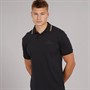 Scotch & Soda Mens Pique Short Sleeve Polo Black Grey