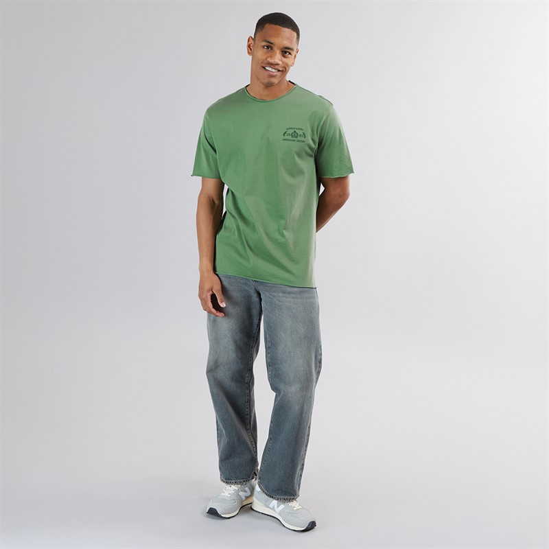 Scotch & Soda Mens Short Sleeve Roll Neck T-Shirt Medium Green