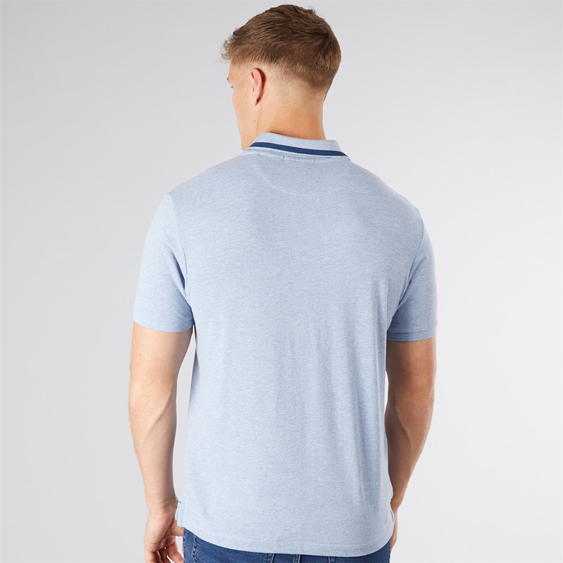 Scotch & Soda Herren Piqué Polo Himmelblau / Zinn
