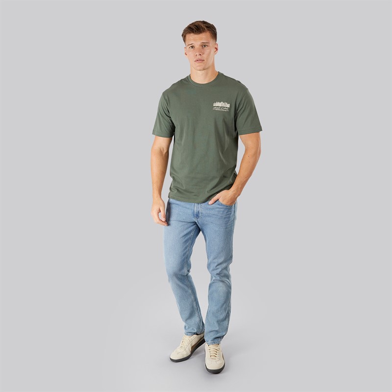 Scotch & Soda Herren Grafik T-Shirt Olive / Khaki