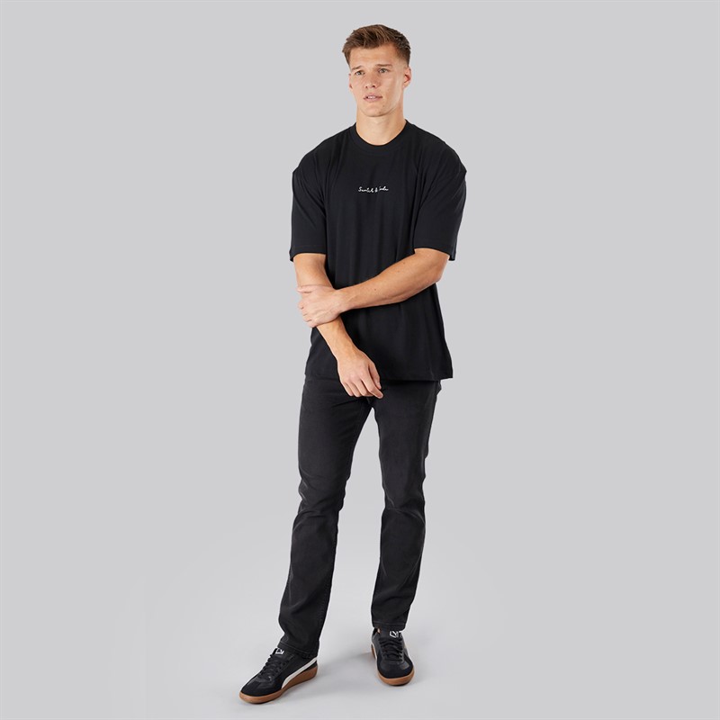 Scotch & Soda Herren Oversized Grafik T-Shirt Schwarz/Rot