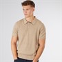 Scotch & Soda Herren Strick Polo mit Struktur Wechsel Taupe