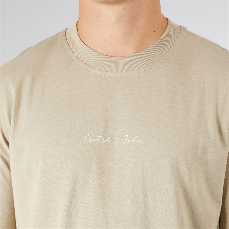 Scotch & Soda Herren Oversized Grafik T Shirt Taupe