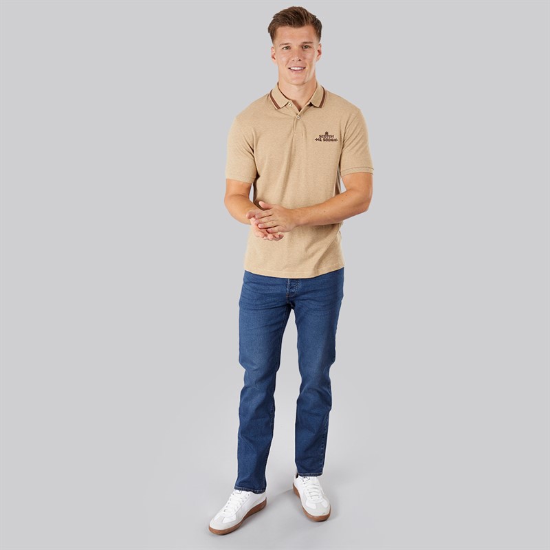 Scotch & Soda Herren Piqué Polohemd Taupe