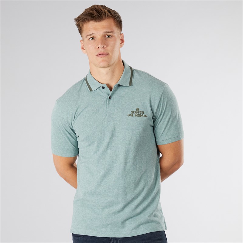 Scotch & Soda Herren Piqué Polohemd Olive / Khaki