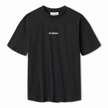 Han KJØBENHAVN T-Shirt mit Schriftzug Logo Boxy Schwarz Herren