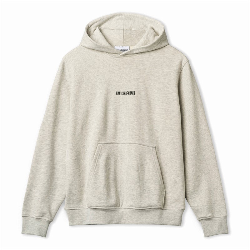 Han KJØBENHAVN Mænd Logo Hoodie Grå Melange