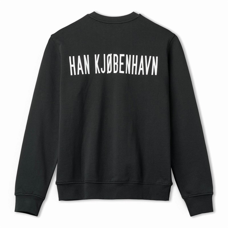 Han KJØBENHAVN Sweat-Shirt Noir avec logo en police d'écriture