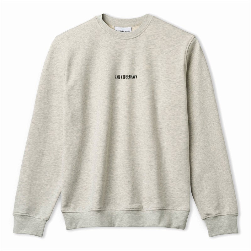 Han KJØBENHAVN Sweat-Shirt Gris Chiné à logo homme