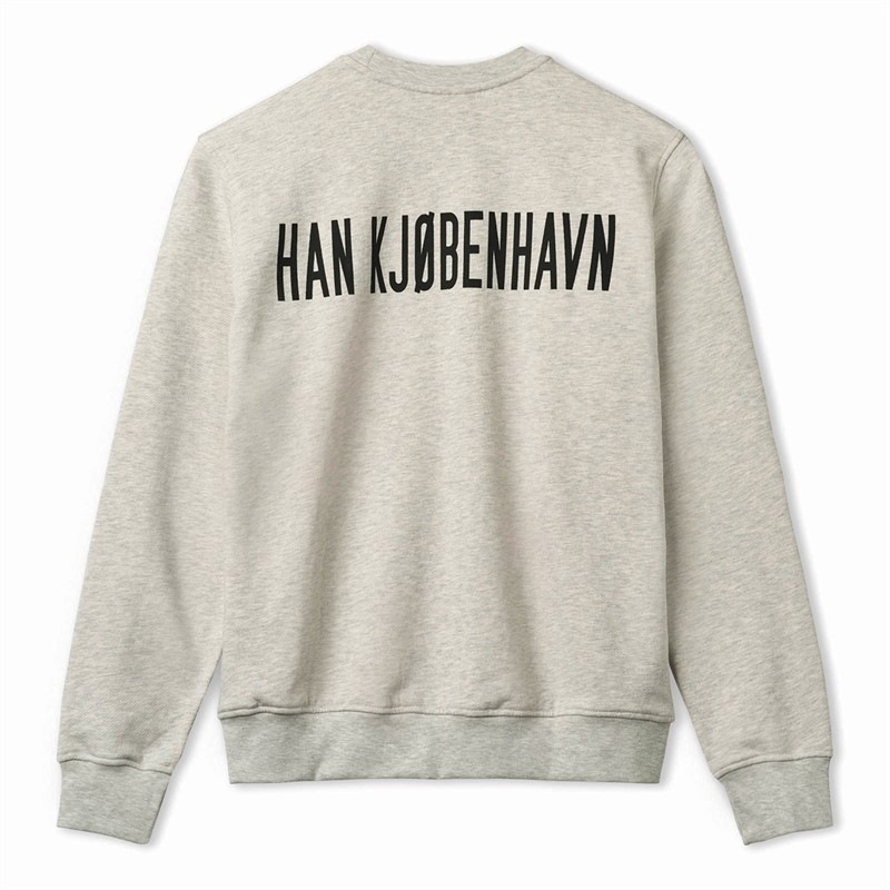 Han KJØBENHAVN Sweat-Shirt Gris Chiné à logo homme