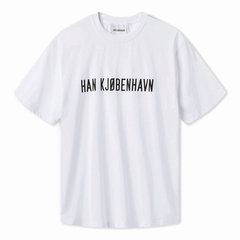 Han KJØBENHAVN Herenshirt met logo in boxy pasvorm Optisch Wit