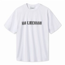 Han KJØBENHAVN Herren Logo Boxy T-Shirt Optisches Weiß