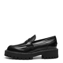 LÄST Damesschoenen Matter Loafer Leder Loafers Zwart