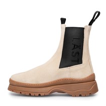 LÄST Damen Chelsea Stiefeletten aus Wildleder in Beige