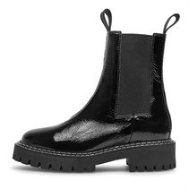 LÄST Damen Daze Lackleder Stiefeletten Schwarz