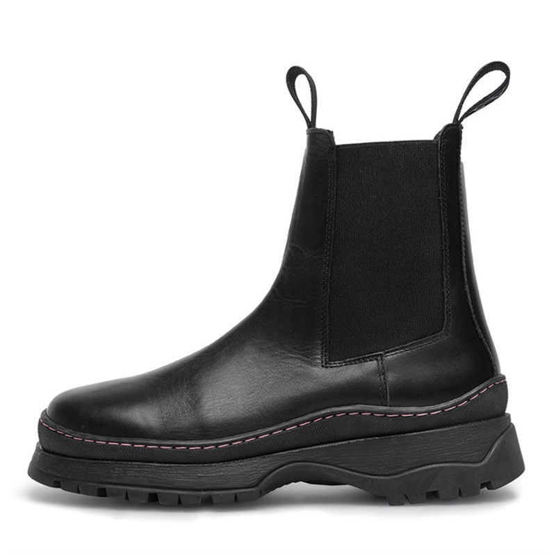 LÄST Bottines Chelsea en cuir Noir femme