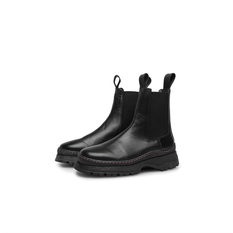 LÄST Bottines Chelsea en cuir Noir femme