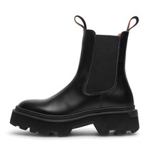 LÄST Damen Trixy Leder Ankle Boots Schwarz