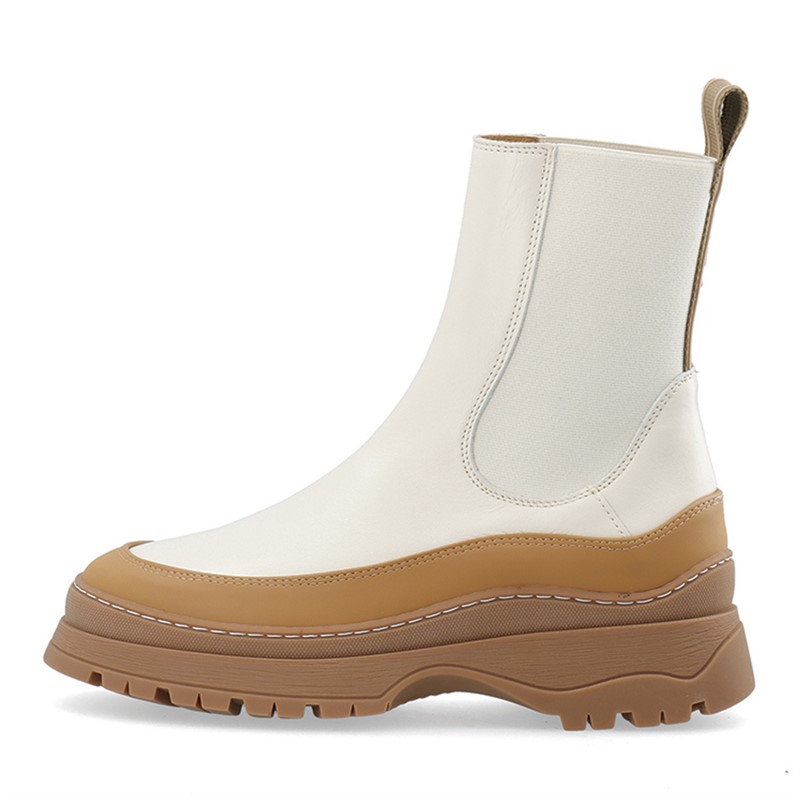 LÄST Bottines à Lacets Dawson Femme en blanc cassé