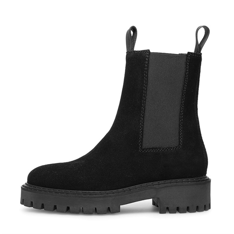 LÄST Damen Daze Wildleder Knöchel Stiefel Schwarz