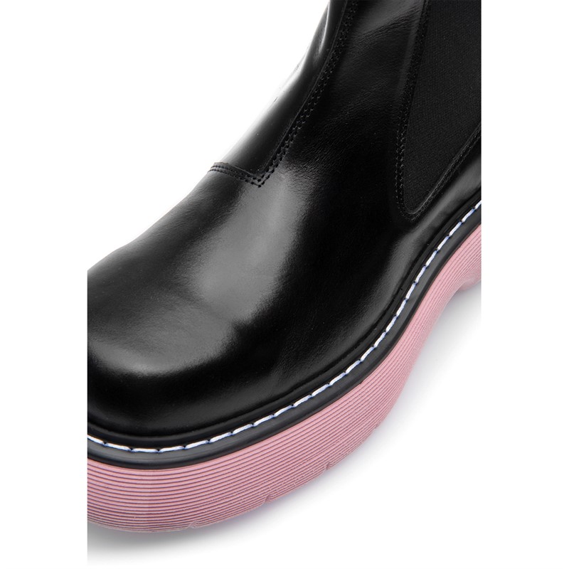 LÄST Bottines en cuir Ella Femme Noir/Rose