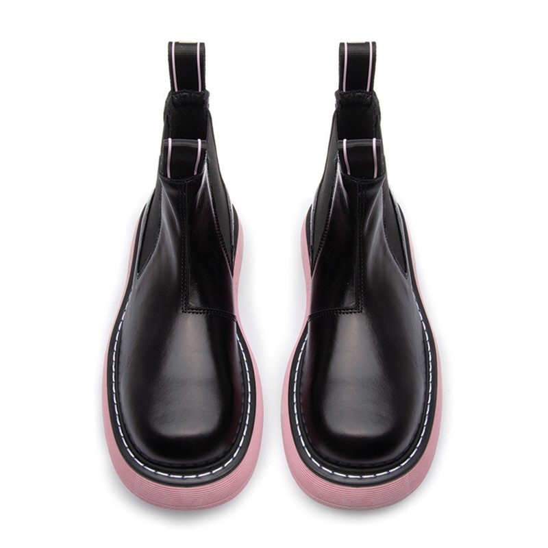 LÄST Bottines en cuir Ella Femme Noir/Rose