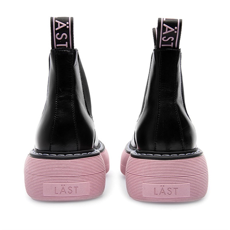 LÄST Bottines en cuir Ella Femme Noir/Rose