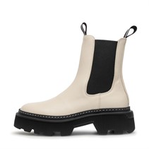 LÄST Damen Trixy Leder Stiefel Off White