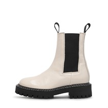 LÄST Bottines en cuir verni Femme, blanc cassé