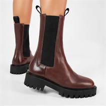 LÄST Dames Angie Chelsea Boots Dark Brown