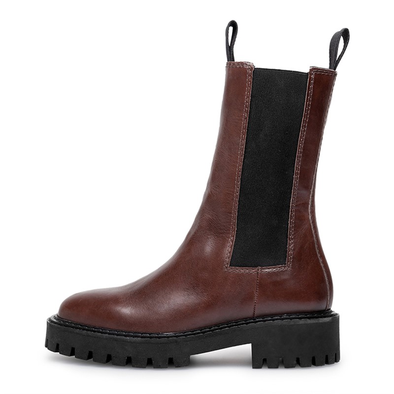 LÄST Damen Angie Chelsea Stiefel Dark Brown
