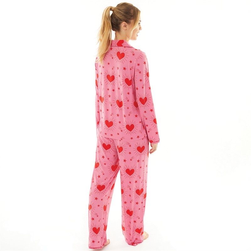 Urban Threads Womens Button Up Pyjama Set Multi