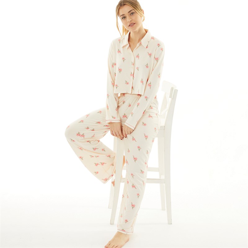 Urban Threads Womens Button Up Pyjama Set Multi