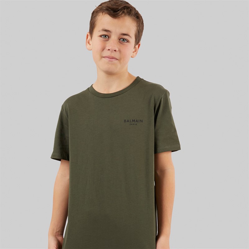 Balmain Boys T-Shirt Kaki/Nero