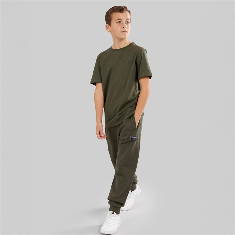Balmain Boys T-Shirt Kaki/Nero