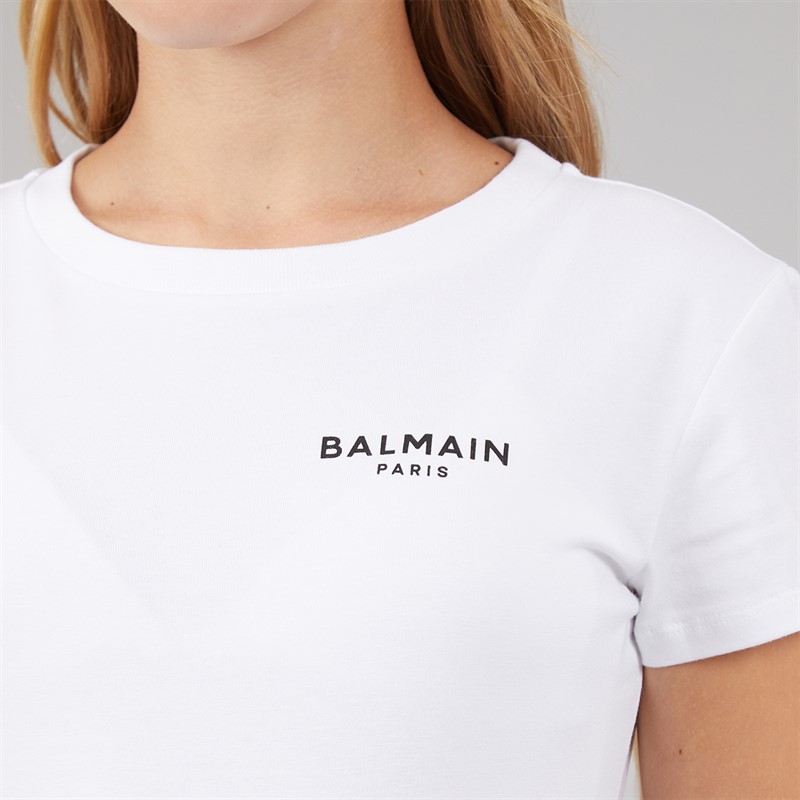 Balmain Girls T-Shirt White/Black