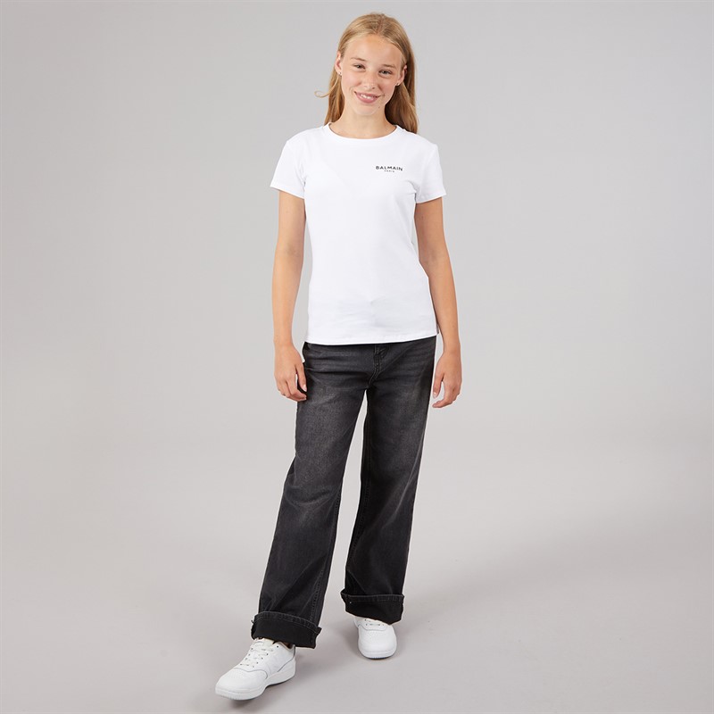 Balmain Girls T-Shirt White/Black