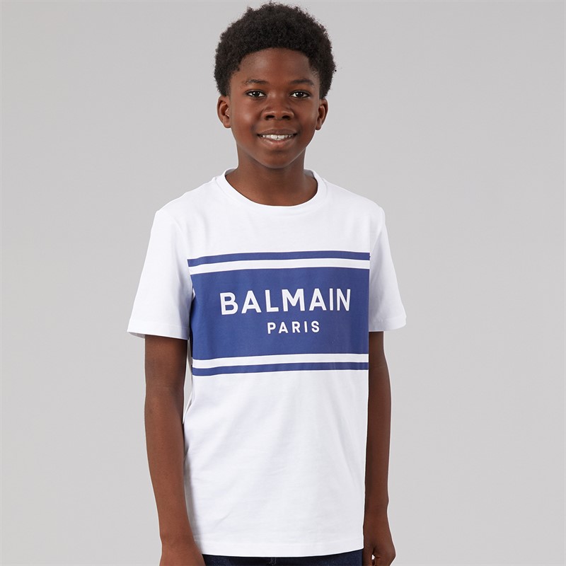 Balmain Boys T-Shirt White/Blue
