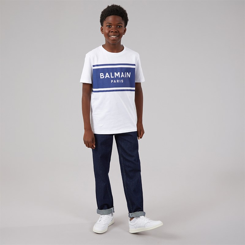 Balmain Boys T-Shirt White/Blue