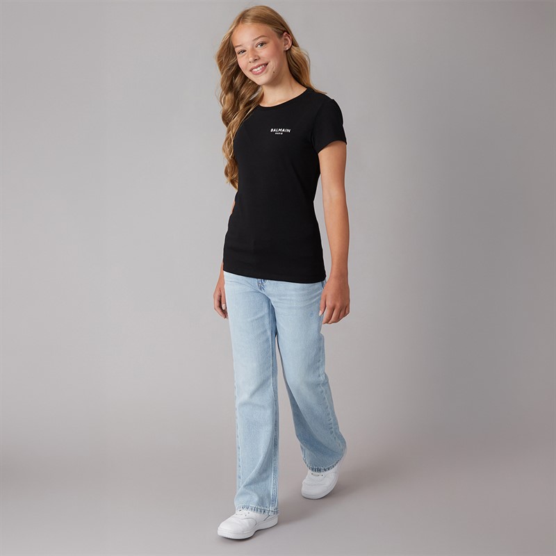 Balmain Girls T-Shirt Black/White