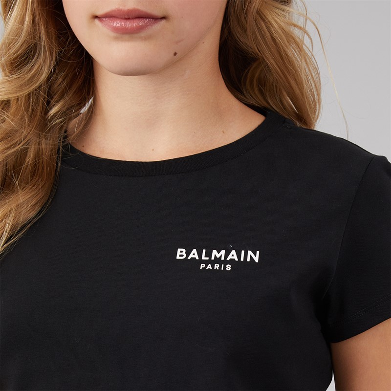 Balmain Girls T-Shirt Black/White